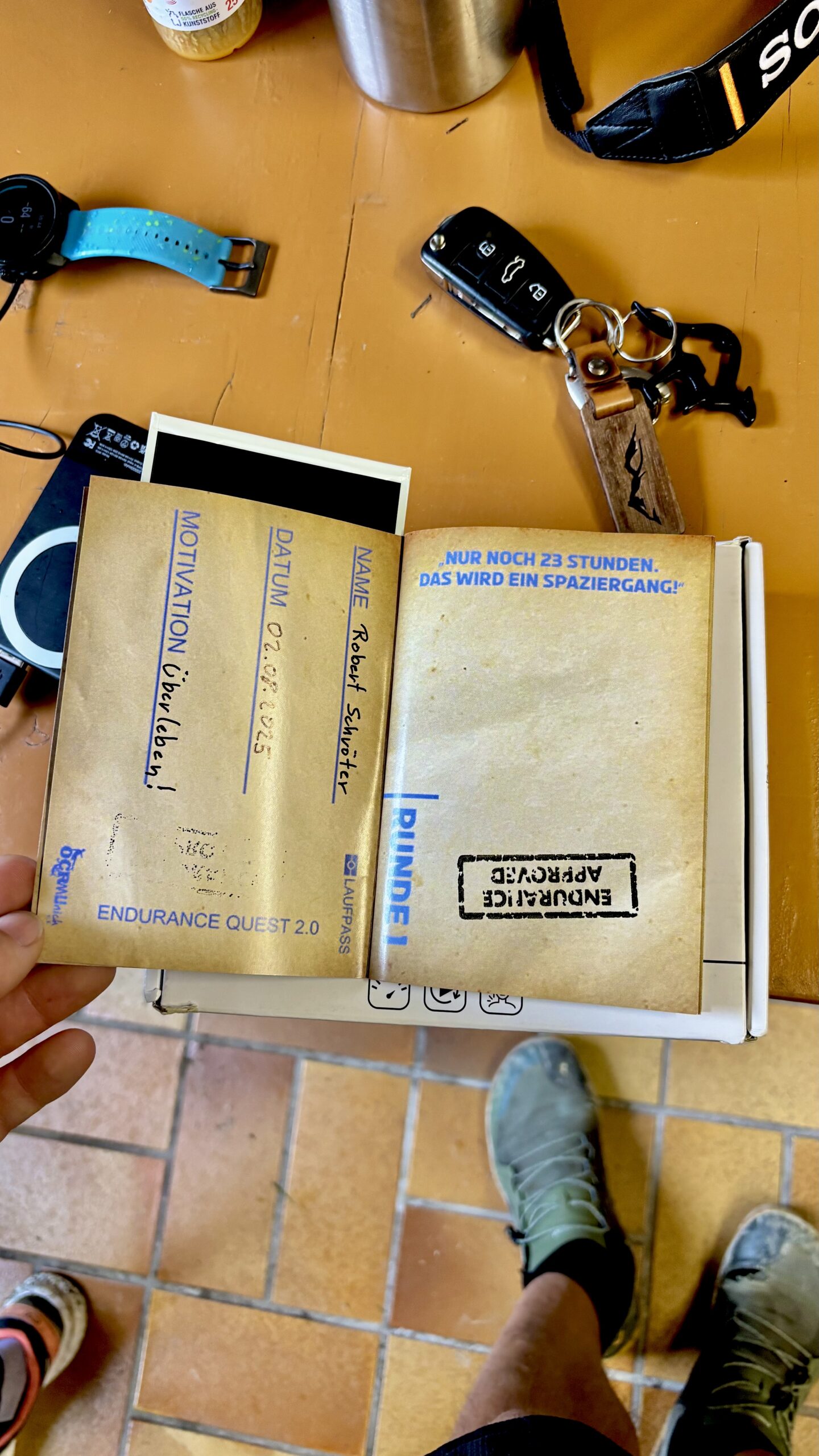 Laufpass mit Stempel nach Runde 1