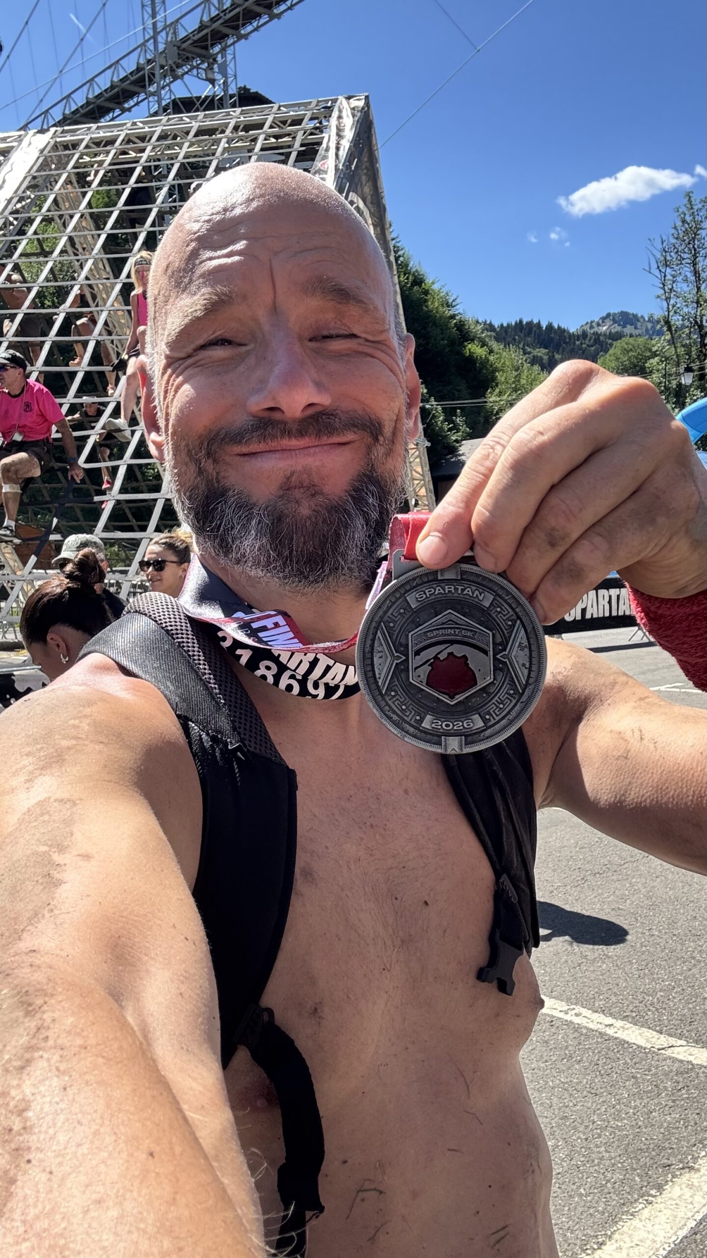 Medaillen-Selfie am A-Frame
